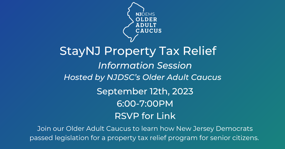 StayNJ Property Tax Relief for Seniors Information Session · New Jersey